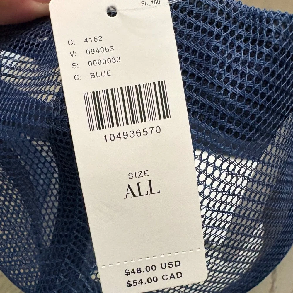 Anthropologie Empathy Illustrated Merry Martini Trucker Hat NWT Blue OSFA